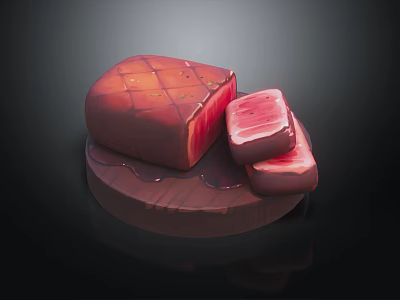 Delicious Chocolate With Checkerboard Pattern And Sliced Pieces On Round Base Dark Background 3d model