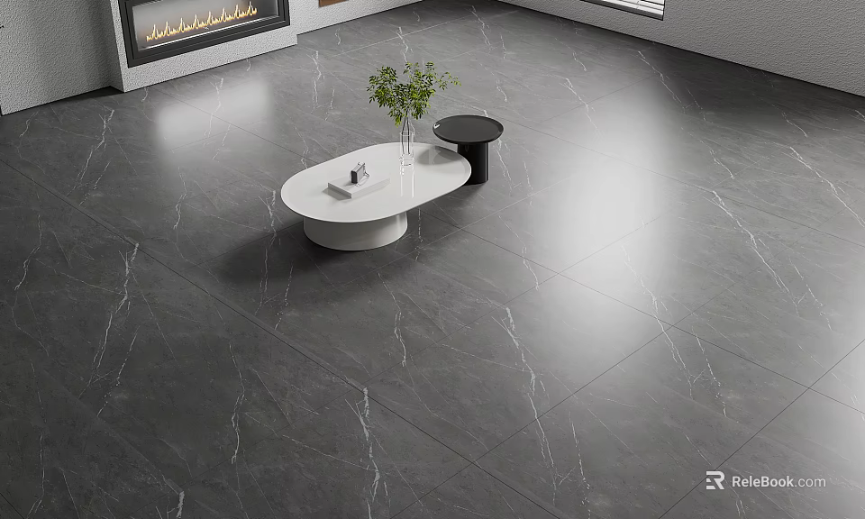 Elegant Modern Kitchen Floor Tiles With Luxury Marble Texture And Sleek Design Finish 3d model 
