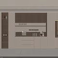Modern Middle Style Sideboard Wine Cabinet 3d model