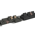 Modern Combination Sofa Multiplayer Sofa 3d model