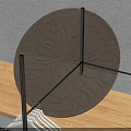 Artistic Intricate Dark Brown Circular Carved Design For Home Decor On Wooden Surface