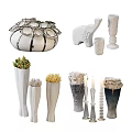 Modern Decorative Ornament Set With Vases Elephant Figurine And Candle Holders For Home Decoration