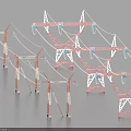 Industrial Transmission Towers For Electric Power Transmission With Metal Frame Structures