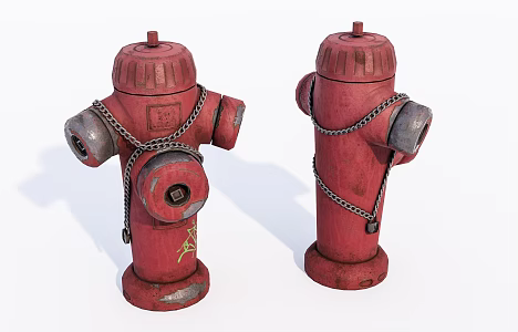 Modern fire hydrant Old outdoor fire hydrant 3d model