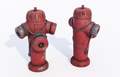 Modern fire hydrant Old outdoor fire hydrant 3d model