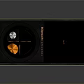 Life Smart Electronic Device With Modern Black Wooden Enclosure And Circular Control Panel