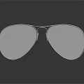 Aviator Sunglasses With Silver Metal Frame And Dark Tinted Lenses