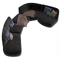 Comfortable Gray Sectional Sofa With Colorful Throw Pillows Cozy Blanket And L Shaped Design