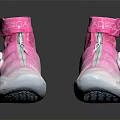 High top Pink Gradient Shoes With White Soles Zipper Closure And Circular Accents Design