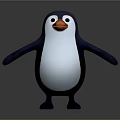 Cute Cartoon 3D Penguin Character Standing With Open Arms And Orange Beak