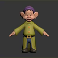 Playful Game and Movie Character With Purple Hat Green Coat Arms Outstretched Happy Expression