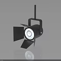 Modern Black Furniture Spotlight With Adjustable Shade Stand And Round Reflective Head