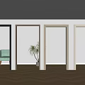 Sleek Door Frame Lines In Modern Interior With Herringbone Wood Floor And Light Walls