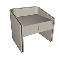 Modern Light Gray Nightstand With Drawer And Metal Handle Simple Design For Bedroom Furniture
