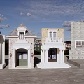 Various Architectural Style Entrance Doors With Porches Windows And Stone Brick Walls