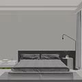 Modern Bathroom Interior With Overhead Rain Shower Black Showerhead And Black Bottles On White Shelf