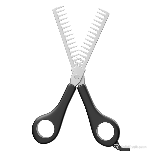 Professional Stainless Steel Hairdressing Scissors With Black Handle For Salon Use 3d model 