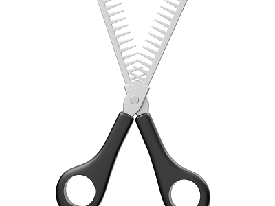 Professional Stainless Steel Hairdressing Scissors With Black Handle For Salon Use 3d model