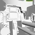Green Wheeled Armored Military Tank with Cannon Headlights and Detailed Structure