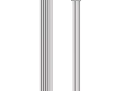 Classical Fluted Architectural Components With Vertical Grooves And Decorative Capitals 3d model