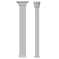 Classical Fluted Architectural Components With Vertical Grooves And Decorative Capitals