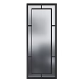 Full Length Mirror With Black Frame And Geometric Design For Home Decor