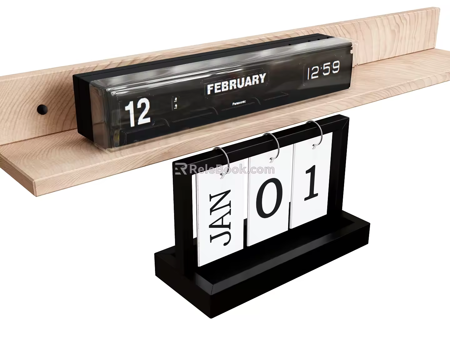 Ornaments Wall Rack Storage Rack Calendar Clock 3d model