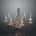 Elegant Vintage Lighting Fixture Set With Brass Frame Candle Shaped Bulbs And Transparent Glass Accents