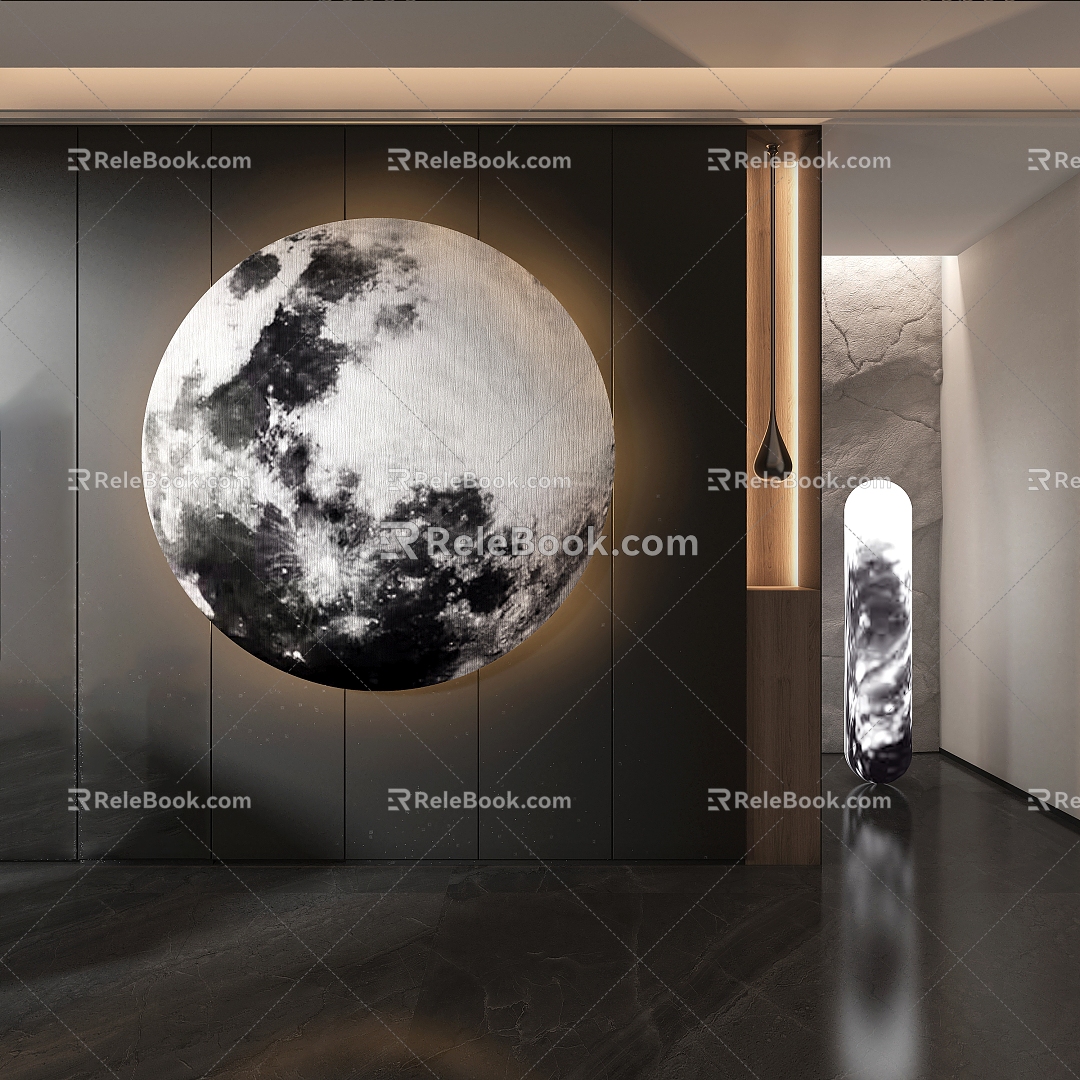 Modeling entrance moon lamp 3d model