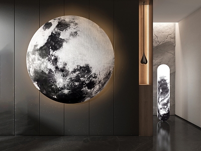 Modeling entrance moon lamp 3d model