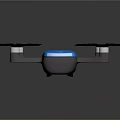 Blue And Gray Drone With Four Propellers And Compact Design