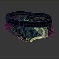 Men's Blue Underwear With Black Waistband And White Accent Design