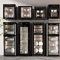 Kitchen Appliances Multiple Black Glass Door Disinfectors Storing Plates And Cups