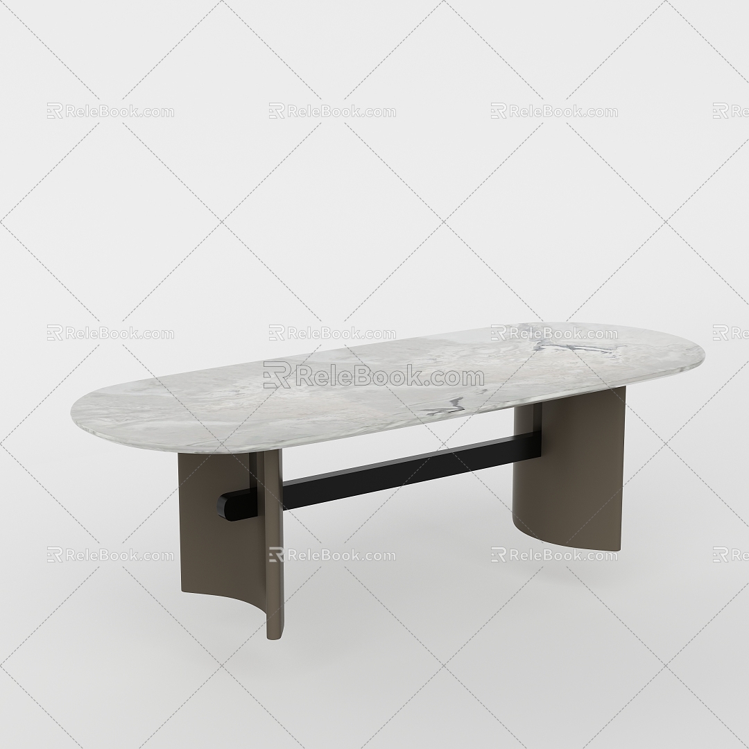 Modern marble dining table 3d model