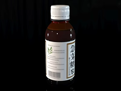 Pharmacy Providing Traditional Chinese Herbal Liquid Medicine In Brown Bottle 3d model
