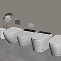 Modern White Toilets With Sleek Clean Design For Bathroom Interior 3d model