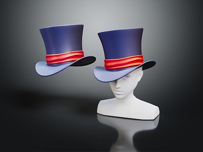 modern hat lady hat top hat 3d model