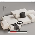Modern Multiplayer Sofa Module Sofa Back-to-Back Sofa 3d model