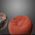 Modern Comfortable Bean Bag Chairs With Striped Pattern And Orange Color For Home Living Room