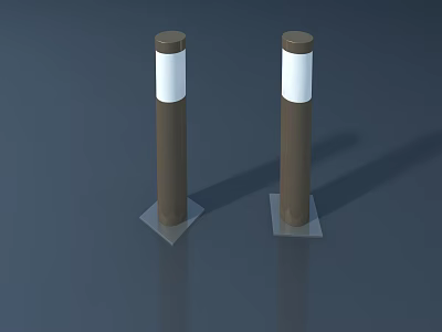 Modern Brown Pillars With White Section And Transparent Base On Dark Blue Background 3d model