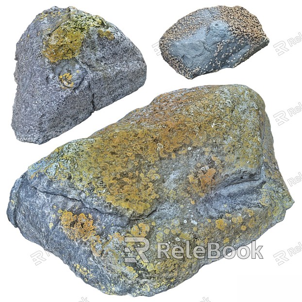 Gardening sketch rock beach photogrammetry stone model