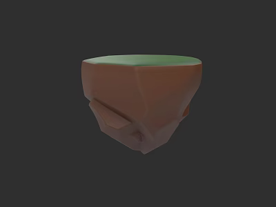 Micro Terrain 3D Model With Irregular Brown Shape And Smooth Green Top 3d model