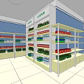 Shopping Mall Store Interior with Shelves Products Clothing and Shoe Displays