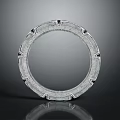 Industrial Circular Metal Ring With Geometric Details And Textured Surface
