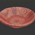 Intricate Traditional Sculpted Bowl With Handcrafted Geometric Patterns And Red Glaze