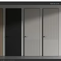 Modern Interior Swing Doors With Wooden Black White And Stripe Panel Designs