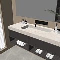 Modern Bathroom Cabinet Bathroom Counter Basin Bathroom Decoration Mirror Cabinet Sink 3d model