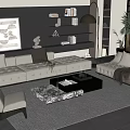 Modern Sofa Coffee Table Combination Sofa Coffee Table 3d model