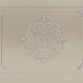 Elegant White Ceiling Light Panel With Intricate Floral Patterns And Decorative Border 3d model