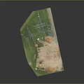 Terrain Model With Green Grass Excavator Soil Mounds And High Voltage Tower Frames